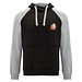 Badet zweifarbiger Kapuzenpullover Unisex, schwarz / heather grau, 2XL
