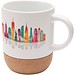 Bari 300 ml Sublimation Keramiktasse mit Korkdetails, weiss