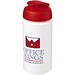 Baseline® Plus grip 500 ml Sportflasche mit Klappdeckel, weiß/rot