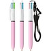 BIC® 4 Colours® Fashion mit Lanyard Kugelschreiber Weiß/Pastelllila