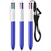 BIC® 4 Colours® Glacé mit Schlüsselband Blau Glacé / Weiß