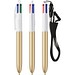 BIC® 4 Colours® Glacé mit Schlüsselband Goldglace / Weiß