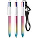 BIC® 4 Colours® Gradient + Umhängeband Rosa/Gelb/Türkis