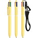 BIC® 4 Colours® Pastell + Schlüsselband Pastellgelb
