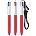 BIC® 4 Colours® Soft mit Lanyard Weiß/Rot Weich