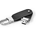 BRAGG 8GB. USB-Speicher mit 8GB und Karabinerclip aus PU, Schwarz