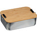 Brotzeitbox aus Aluminium mit Bambusdeckel , grau
