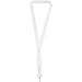 Bucks Sublimation Lanyard mit Schnappverschluss aus recyceltem PET Kunststoff, weiss, 25mm