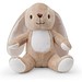 BUGS. Plüschtier aus Polyester in Form eines Hasen, mit Stoff, der sich zur Personalisierung eignet, Beige