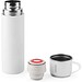 COMANECI. Doppelwandige Edelstahlflasche (90% recycelt) mit matter Oberfläche 490 ml, Weiß