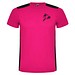 Detroit T-Shirt Unisex aus recyceltem Material, fuchsia / schwarz, 2XL