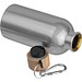 Edelstahltrinkflasche mit Karabiner, 400ml, silbergrau