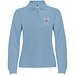 Estrella Langarm Poloshirt für Damen, himmelblau, 2XL