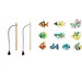 FISHY. Angelspiel mit 10 Holzfischen, ideal für Kinder, Natur