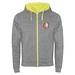 Fuji Kaputzensweatjacke Unisex, heather grau / Fluor Yellow, 2XL