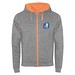 Fuji Kaputzensweatjacke Unisex, heather grau / Fluor Orange, 2XL
