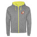 Fuji Kaputzensweatjacke Unisex, heather grau / Fluor Yellow, S