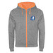 Fuji Kaputzensweatjacke Unisex, heather grau / Fluor Orange, XL