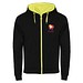 Fuji Kaputzensweatjacke Unisex, schwarz / Fluor Yellow, 2XL