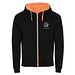 Fuji Kaputzensweatjacke Unisex, schwarz / Fluor Orange, M