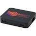 Gaia 4 Port USB Hub mit USB-A- und Typ-C-Ausgang und zwei Eingängen aus recyceltem Kunststoff, schwarz