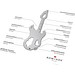 Geschenkartikel: ROMINOX® Key Tool Guitar / Gitarre (19 Funktionen) im Motiv-Mäppchen Große Helden, silber