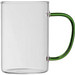 Glastasse mit farbigem Henkel, grün