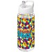 H2O Active® Octave Tritan™ 600 ml Sportflasche mit Ausgussdeckel, transparentklar/weiß
