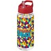 H2O Active® Octave Tritan™ 600 ml Sportflasche mit Ausgussdeckel, transparentklar/rot