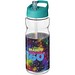 H2O Base Sportflasche mit Ausgussdeckel, 650 ml, transparent,aquablau