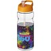 H2O Base Sportflasche mit Ausgussdeckel, 650 ml, transparent,orange
