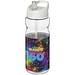 H2O Base Sportflasche mit Ausgussdeckel, 650 ml, transparent,weiss