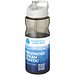 H2O Eco Sportflasche mit Ausgussdeckel, 650 ml, kohle/weiss