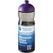H2O Eco Sportflasche mit Stülpdeckel, 650 ml, kohle/lila