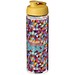 H2O Vibe Sportflasche mit Klappdeckel, 850 ml, transparent,gelb