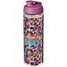 H2O Vibe Sportflasche mit Klappdeckel, 850 ml, transparent,rosa