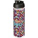 H2O Vibe Sportflasche mit Klappdeckel, 850 ml, transparent,schwarz