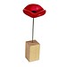Handgefertigte Glasblume, rot, 1-seit. Druck