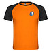 Indianapolis T-Shirt Unisex aus recyceltem Material, Fluor Orange / schwarz, S