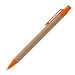 Druckkugelschreiber aus recyceltem Papier, blaue Mine, orange