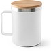 LAUDA. Becher aus 90% recyceltem Edelstahl mit Bambusdeckel 420 mL, Weiß