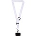 Lyra Verstellbares Lanyard aus RPET mit Telefonhalterung und Sublimationsdruck, schwarz