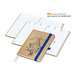 Geiger-Notes Match-Hybrid White Bestseller Notizbuch A4, Natura braun, inkl. Druck, mittelblau