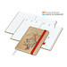 Geiger-Notes Match-Hybrid White Bestseller Notizbuch A5, Natura braun, inkl. Druck, rot