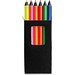 MEMLING. Bleistiftbox mit 6 Buntstiften, Schwarz