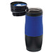 Metall-Isolierbecher Grip, 380 ml, schwarz/dunkelblau