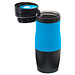 Metall-Isolierbecher Grip, 380 ml, schwarz/hellblau