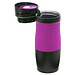 Metall-Isolierbecher Grip, 380 ml, schwarz/pink