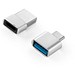 MINSKY. Set aus 2 Aluminium USB-A / USB-C Adaptern, Satinsilber