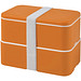 MIYO Doppel-Lunchbox, doppellagig, orange, orange, weiß